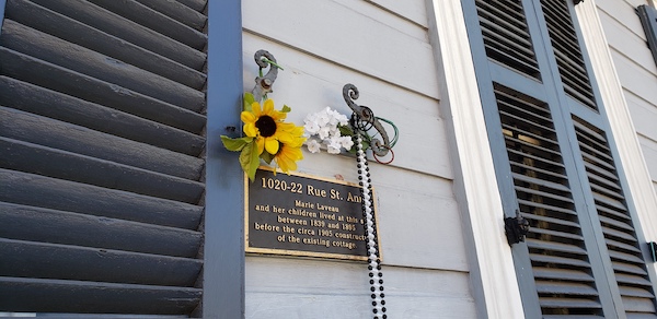 Plaque marking the site of Marie Laveau's home