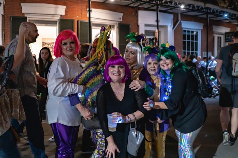 women in wigs for a bachelorette party, adults only ghost tour new orleans